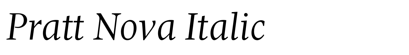 Pratt Nova Italic